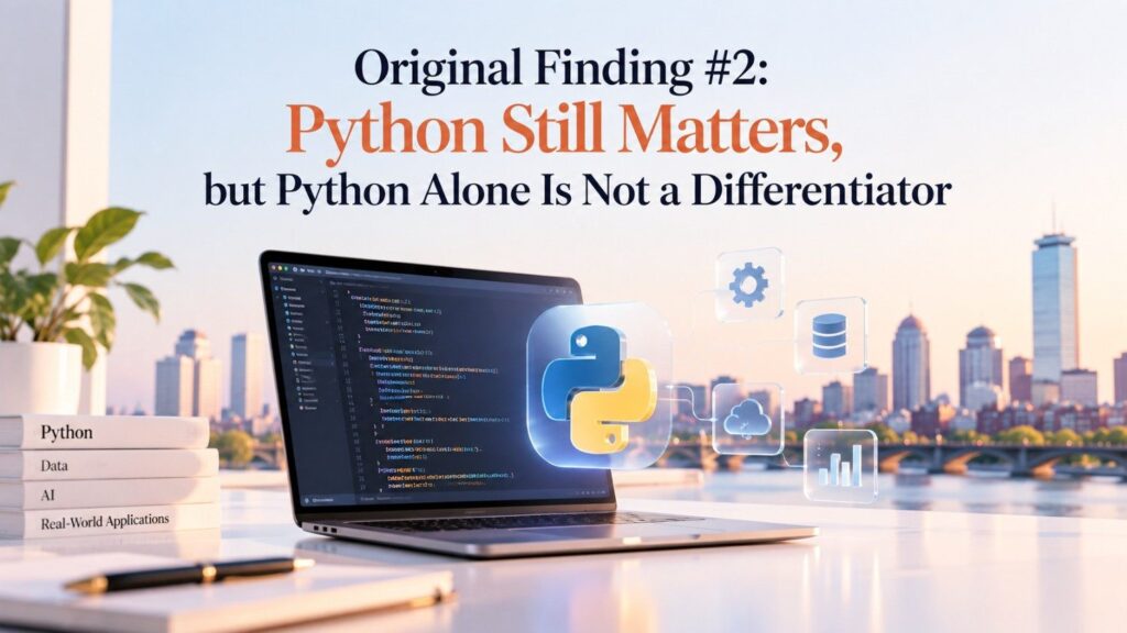 However, telling a job seeker to “learn Python” is no longer very useful advice. Python increasingly functions as the entry ticket rather than the thing that makes a candidate stand out.