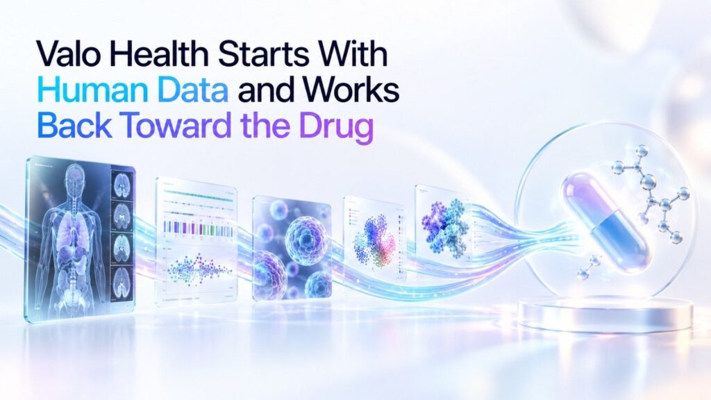 Valo says it has access to more than 17 million de-identified patient records, with some histories spanning 20 to 30 years and linked biobank samples. It applies AI, knowledge graphs, causal inference and statistical genetics to those datasets to identify patient groups, disease mechanisms and possible targets.